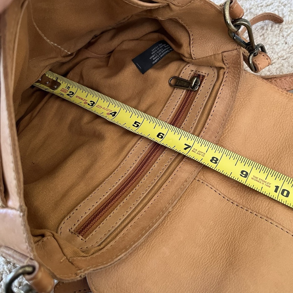 Leather Crossbody Bag Buckle Pockets Soft Utility Boho Heritage Cottagecore - Picture 8 of 11